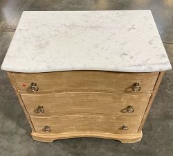 Open Box: Scarlett Marble Nightstand (28") - Weathered Wheat