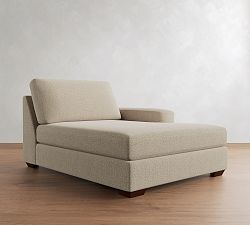 Open Box: Big Sur Square Arm Right Wide Chaise - Performance Chateau Basketweave Oatmeal, Espresso