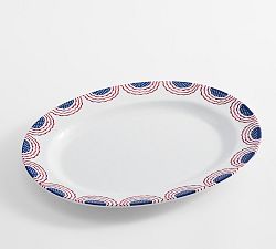 Open Box: Cabana Americana Outdoor Melamine Oval Serving Platter - Multi