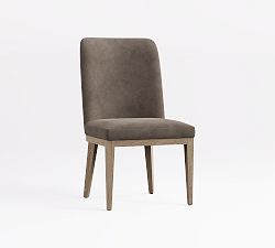 Open Box: Layton Leather Grand Dining Chair - Gravel Pewter, Seadrift