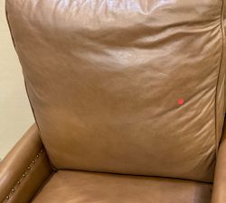 Open Box: Tyler Square Arm Tall Recliner with Nailheads (41") - Vintage Caramel, Seadrift