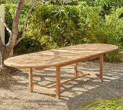 Nassau Teak Oval Extendable Outdoor Dining Table (59"-118")