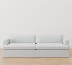 Open Box: Serene Slipcovered Grand Sofa (104") - Performance Heathered Basketweave Dove