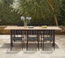 Santa Ana 7-Piece Rectangular Outdoor Dining Table with Garey Rope Dining Armchair Set