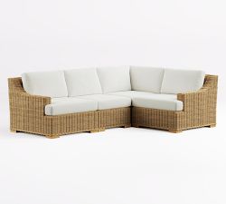 Huntington Wicker 4-Piece Slope Arm Outdoor Sectional (100")