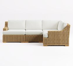 Huntington Wicker 4-Piece Slope Arm Outdoor Sectional (100")