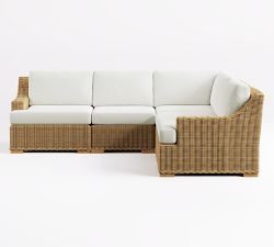 Huntington Wicker 5-Piece Slope Arm Outdoor Sectional (100")