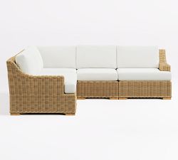 Huntington Wicker 5-Piece Slope Arm Outdoor Sectional (100")