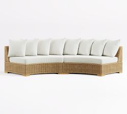 Huntington Wicker Rounded Outdoor Sectional (137")