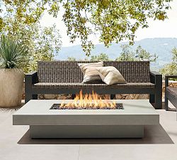 Chrisley Concrete Low Rectangular Propane Fire Pit Table (72")