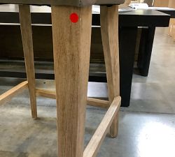 Open Box: Payson Leather Counter Stool (26") - Gravel Pewter, Seadrift Legs