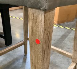 Open Box: Payson Leather Counter Stool (26") - Gravel Pewter, Seadrift Legs