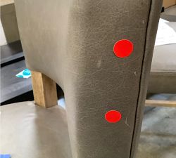 Open Box: Payson Leather Counter Stool (26") - Gravel Pewter, Seadrift Legs