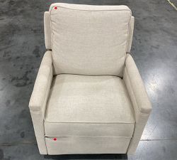 Open Box: Tyler Square Arm Swivel Glider Manual Recliner without Nailheads - Performance Textured Chenille Oatmeal