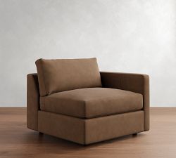 Build Your Own Carmel Slim Arm Leather Sectional