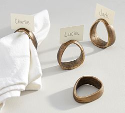 Austin Tumbled Metal Place Card Holders - Set of 4