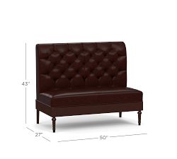 Hayworth Leather Banquette - 50" Double Seat