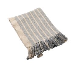Jessi Striped Fringe Throw