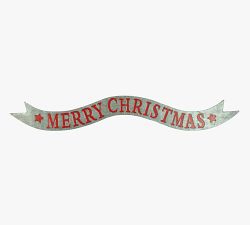 Merry Christmas Metal Banner Wall Decor
