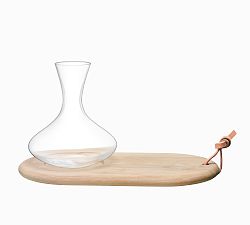 Oak Cheese Board &amp; Wine Carafe Set