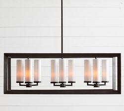 Sonora Milk Glass Linear Indoor/Outdoor Chandelier (40")