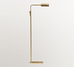 Open Box: Sherman Petite Metal Task Floor Lamp (45") - Vintage Brass