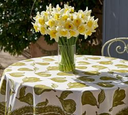 Pear Blockprint Cotton Tablecloth