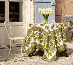 Pear Blockprint Cotton Tablecloth