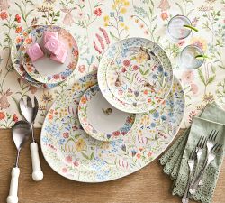 Spring Garden Stoneware Oval Serving Platter