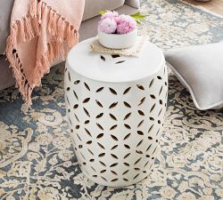 Mateo Ceramic Round Outdoor Accent Table (14")