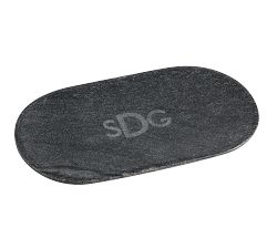 Oval Black Marble Tray