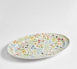 Spring Garden Stoneware Oval Serving Platter