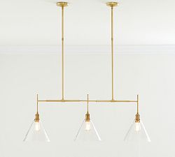 Flared Glass Linear Chandelier (48")