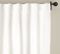 Open Box: Emery Linen Blackout Curtain, 50"W x 120"L - White