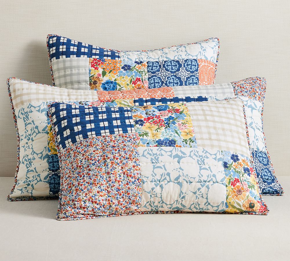 Lana Handcrafted Patchwork Cotton Quilted Sham by Pottery Barn