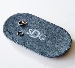 Oval Black Marble Tray