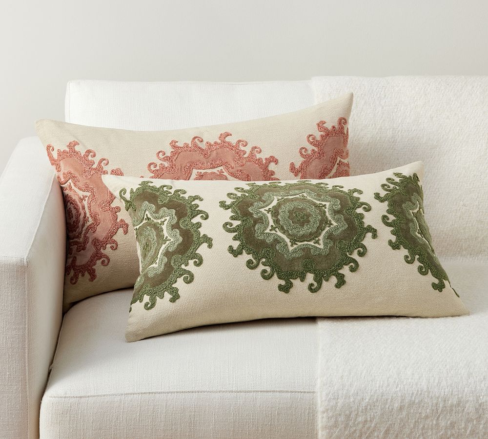 Alta Embroidered Lumbar Pillow Cover by Pottery Barn
