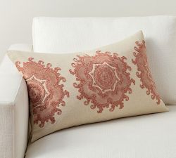 Alta Embroidered Lumbar Pillow Cover