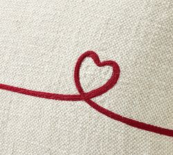 Love Script Embroidered Lumbar Pillow