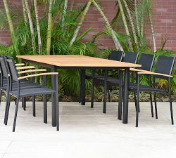 Santa Ana Eucalyptus Rectangular Extendable Outdoor Dining Table (71"-95")