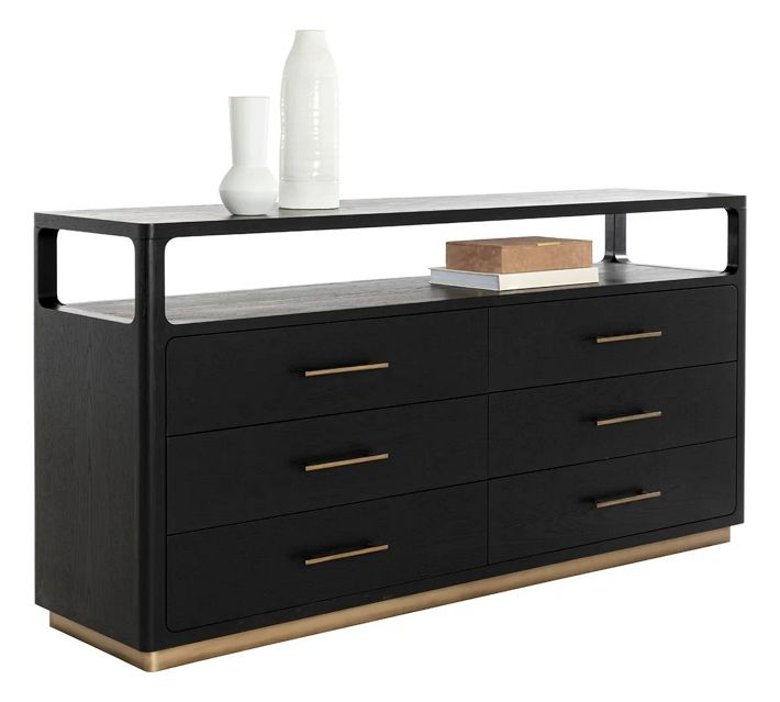 Woodbury 6-Drawer Dresser, Black | Pottery Barn Woodbury 6-Drawer Dresser, Black | Pottery Barn