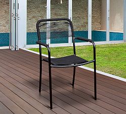 Garey Rope Outdoor Dining Armchairs, Set of 4