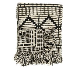 Ginni Diamond Pattern Fringe Throw
