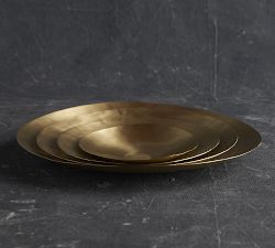 Avila Handmade Brass Platters - Set of 4