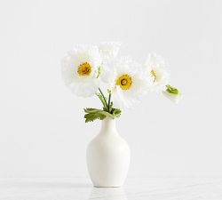 Faux White Poppy Flower Bundle