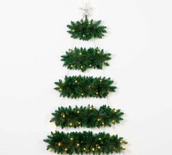 Faux Lit Wall Hanging Christmas Tree