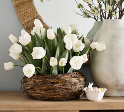 Floral Bunny Stoneware Snack Bowl