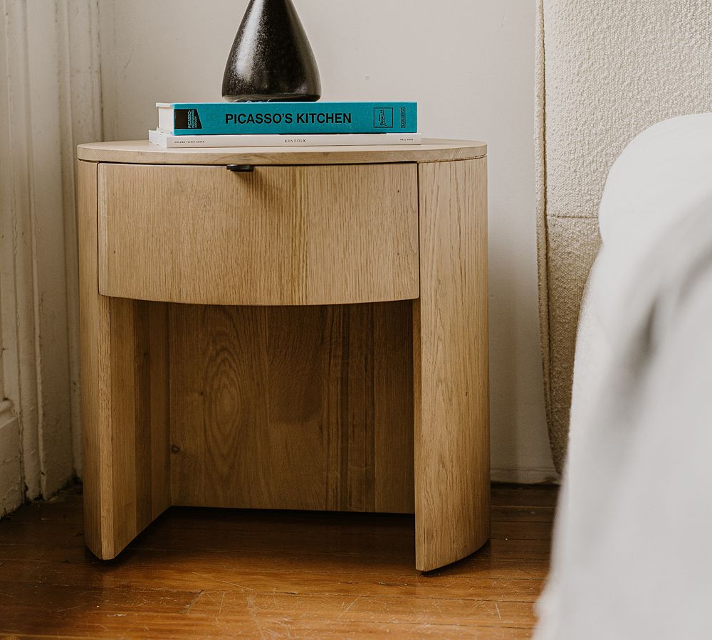 Klint 1-Drawer Round Nightstand (19") by Pottery Barn