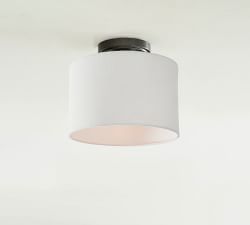 Linen Drum Shade Flush Mount (10"-14")