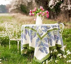 Wisteria Blockprint Cotton Tablecloth